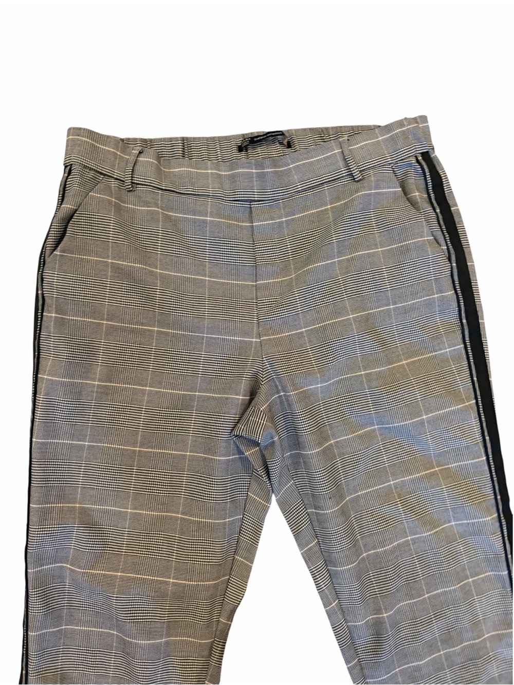 Zara plaid side stripe trouser tapered pants M - Picture 8 of 11